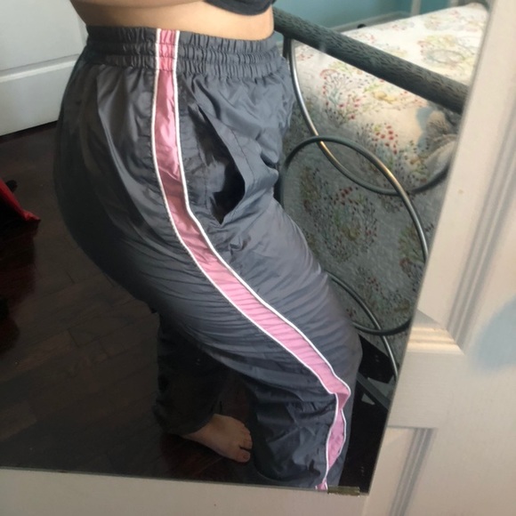 Grey track pants with pink and white stripes - Picture 1 of 6